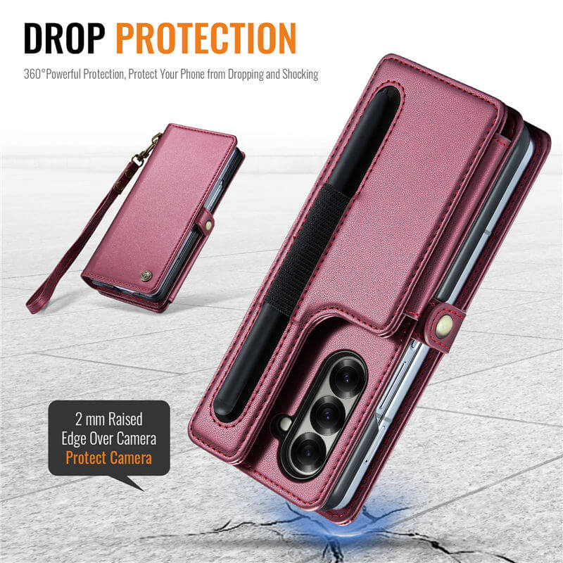 CaseMe Samsung Galaxy Z Fold7 Wallet RFID Blocking Kickstand Case