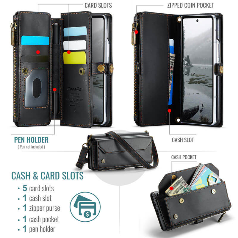 CaseMe Samsung Galaxy Z Fold7 Wallet RFID Blocking Crossbody Case