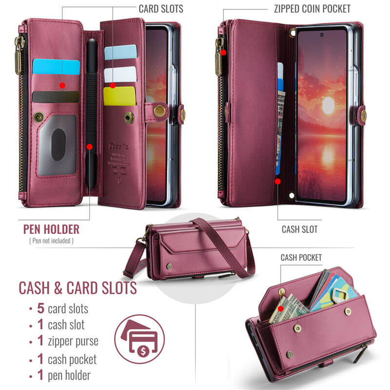 CaseMe Samsung Galaxy Z Fold7 Wallet RFID Blocking Crossbody Case
