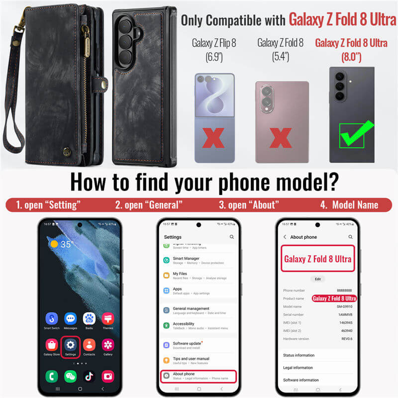 CaseMe Samsung Galaxy Z Fold 8 Ultra Wallet Case