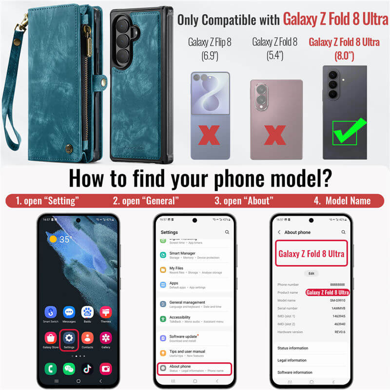 CaseMe Samsung Galaxy Z Fold 8 Ultra Wallet Case