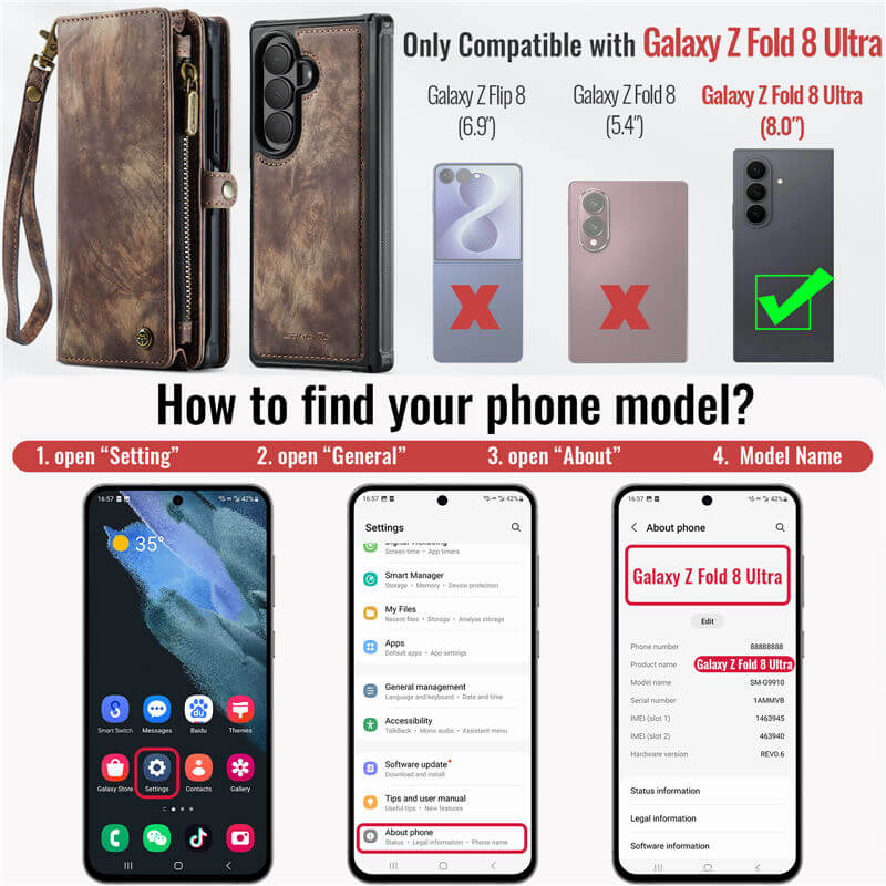 CaseMe Samsung Galaxy Z Fold 8 Ultra Wallet Case