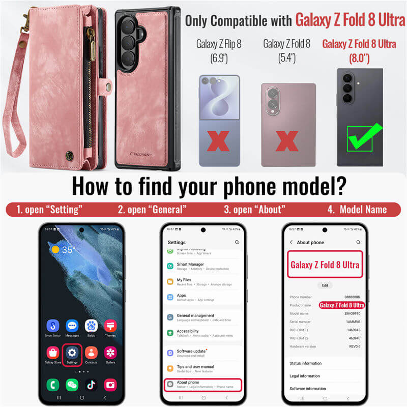 CaseMe Samsung Galaxy Z Fold 8 Ultra Wallet Case