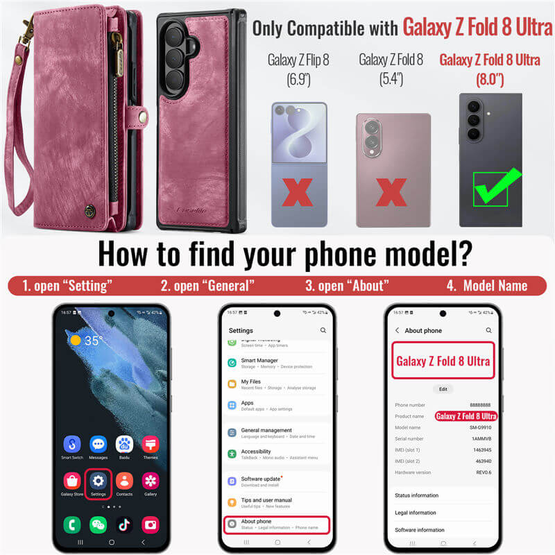 CaseMe Samsung Galaxy Z Fold 8 Ultra Wallet Case