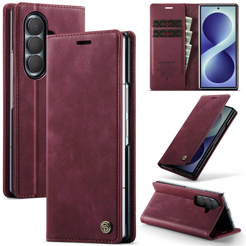 CaseMe Samsung Galaxy Z Fold 8 Ultra Magnetic Wallet Case with RFID Blocking Red