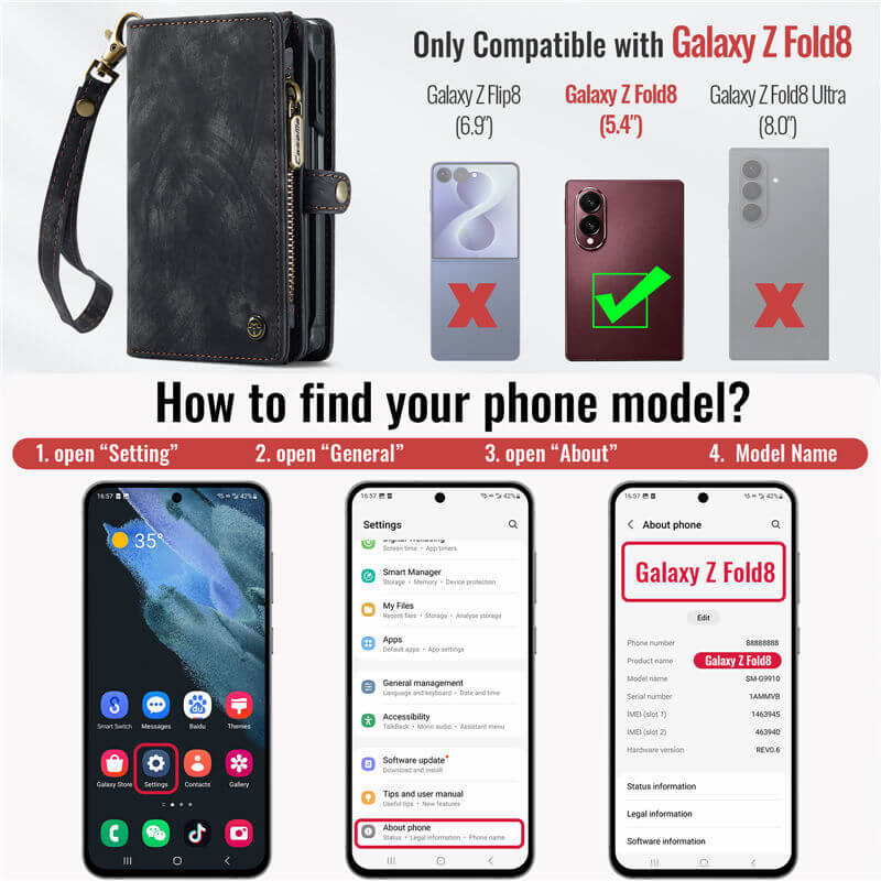 CaseMe Samsung Galaxy Z Fold 8 Wallet Case