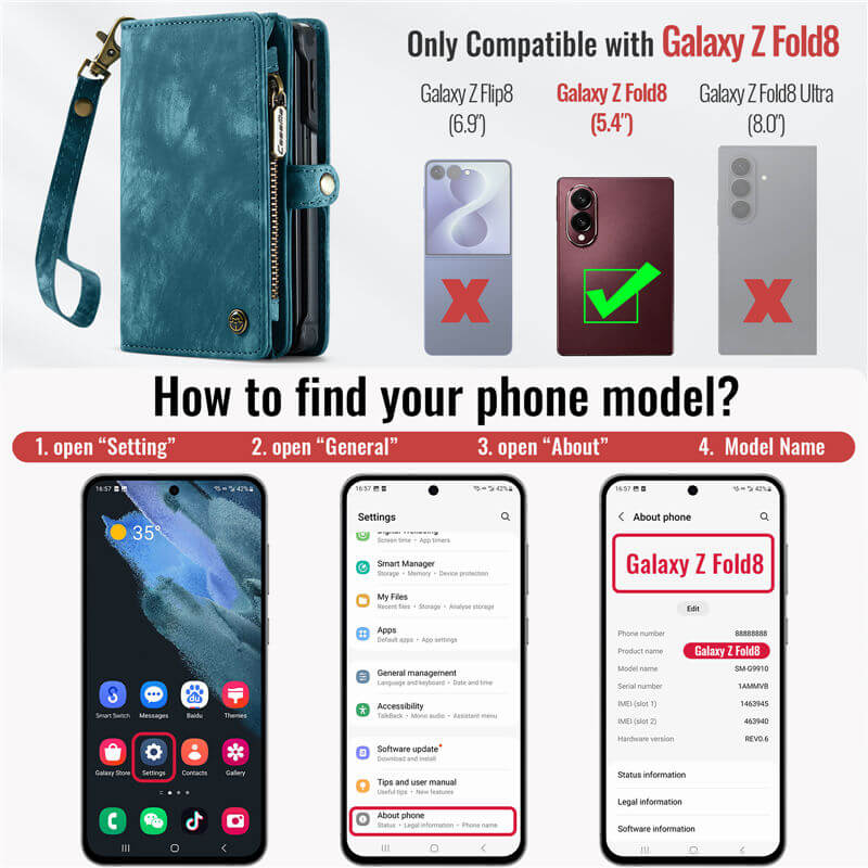 CaseMe Samsung Galaxy Z Fold 8 Wallet Case