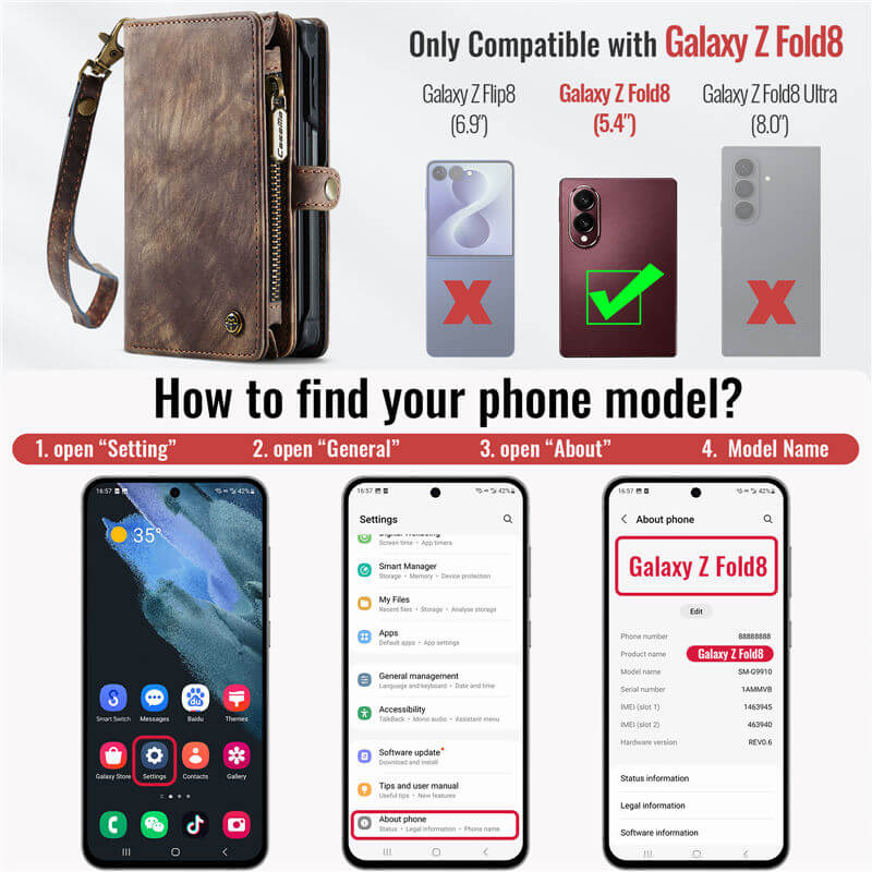 CaseMe Samsung Galaxy Z Fold 8 Wallet Case