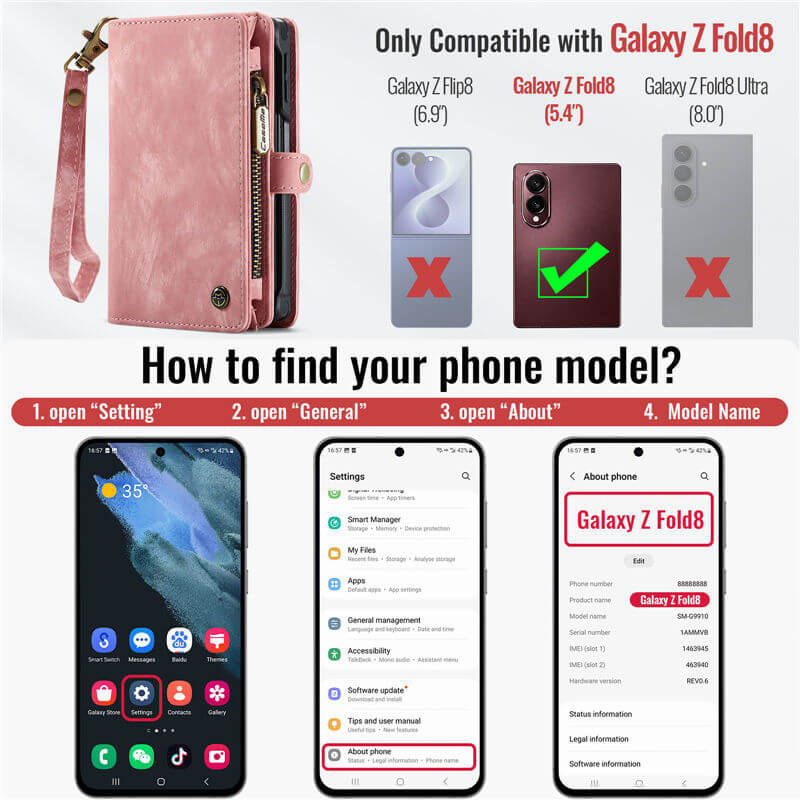 CaseMe Samsung Galaxy Z Fold 8 Wallet Case