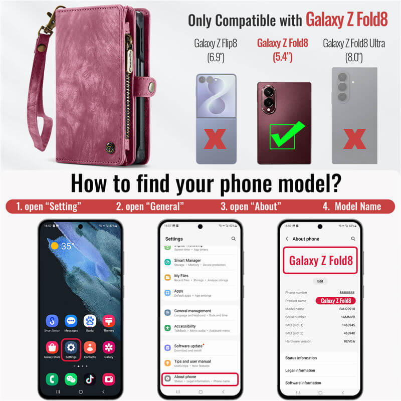 CaseMe Samsung Galaxy Z Fold 8 Wallet Case
