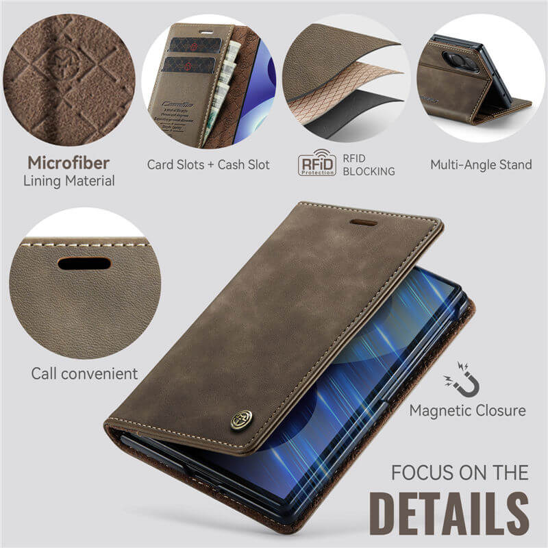CaseMe Samsung Galaxy Z Fold 8 Magnetic Wallet Case with RFID Blocking