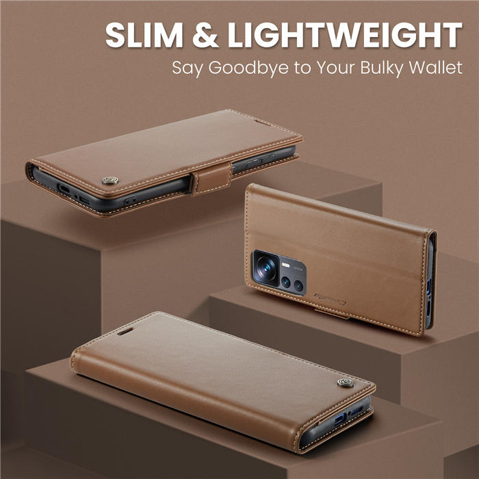 CaseMe Xiaomi 12T/12T Pro Wallet RFID Blocking Magnetic Buckle Case