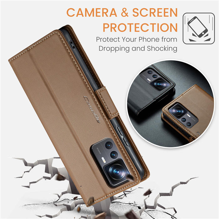 CaseMe Xiaomi 12T/12T Pro Wallet RFID Blocking Magnetic Buckle Case