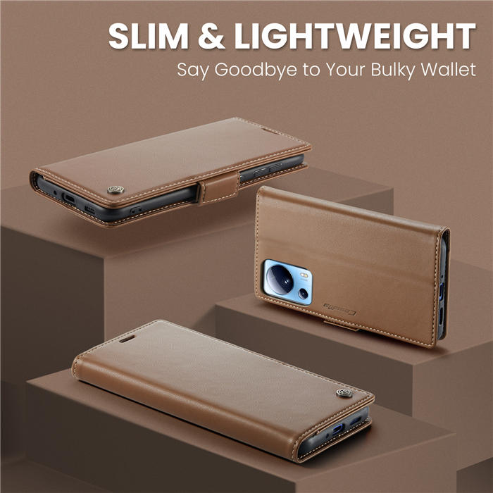 CaseMe Xiaomi 13 Lite Wallet RFID Blocking Magnetic Buckle Case