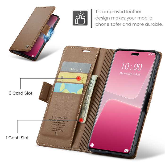 CaseMe Xiaomi 13 Lite Wallet RFID Blocking Magnetic Buckle Case