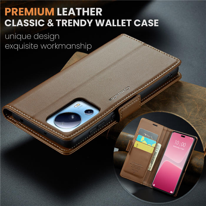 CaseMe Xiaomi 13 Lite Wallet RFID Blocking Magnetic Buckle Case