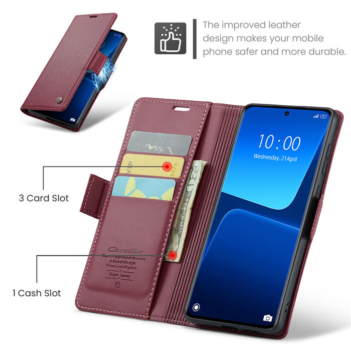 CaseMe Xiaomi 13 Pro Wallet RFID Blocking Magnetic Buckle Case