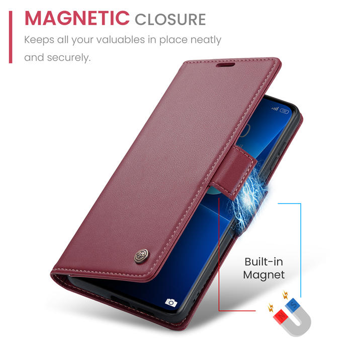 CaseMe Xiaomi 13 Pro Wallet RFID Blocking Magnetic Buckle Case