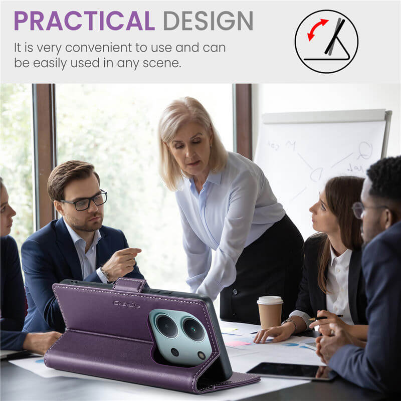 CaseMe Xiaomi Redmi 15C Wallet RFID Blocking Magnetic Buckle Case