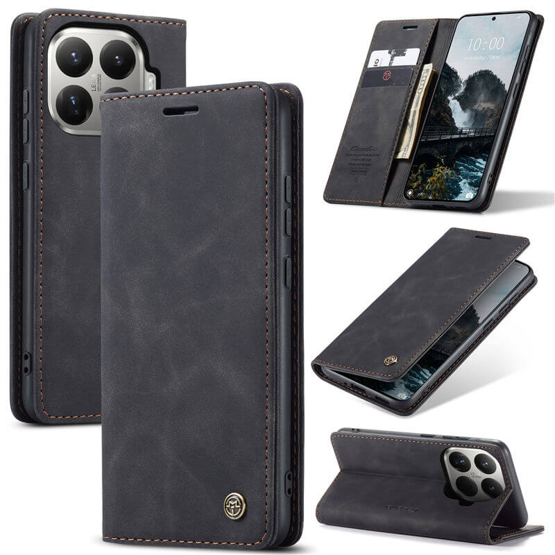 CaseMe Xiaomi 15T Pro Wallet Magnetic Suede Leather Case Black