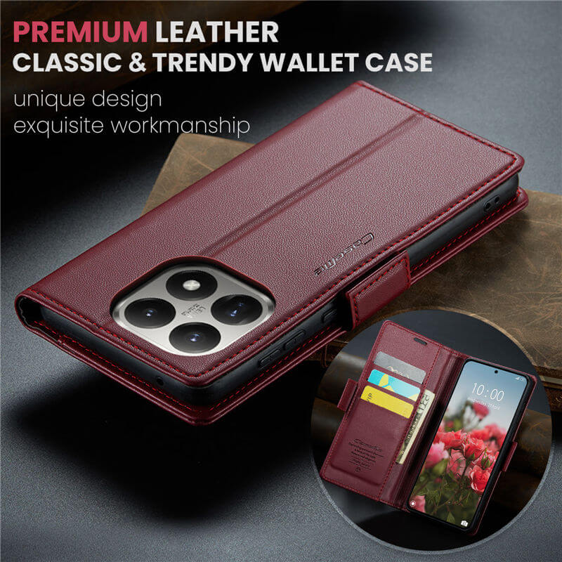 CaseMe Xiaomi 15T Wallet RFID Blocking Magnetic Buckle Case
