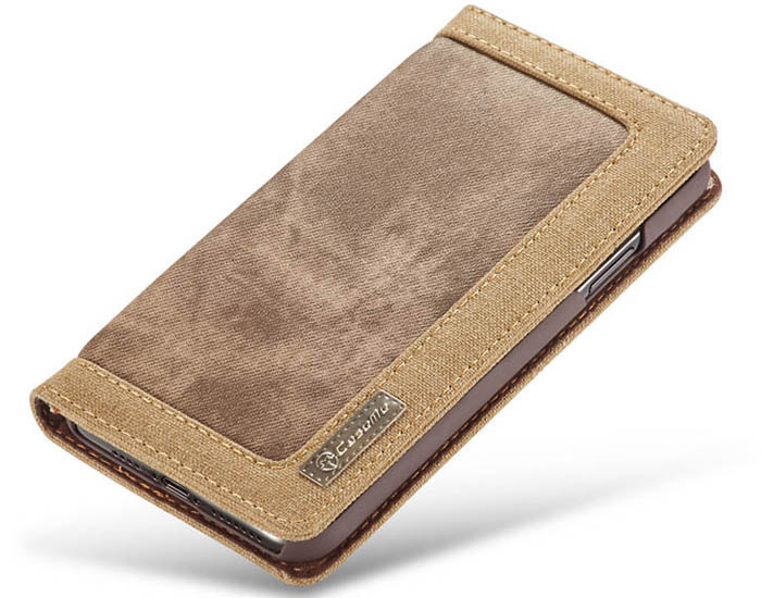 CaseMe iPhone 11 Canvas Leather Wallet Magnetic Flip Stand Case