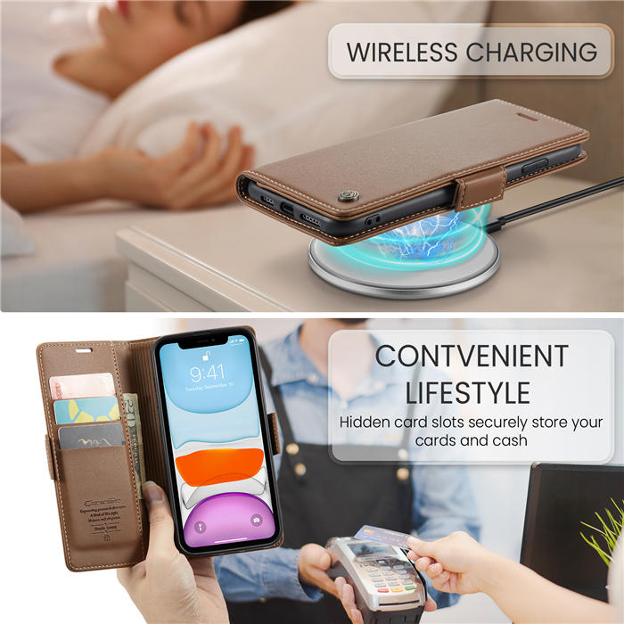 CaseMe iPhone 11 Wallet RFID Blocking Magnetic Buckle Case