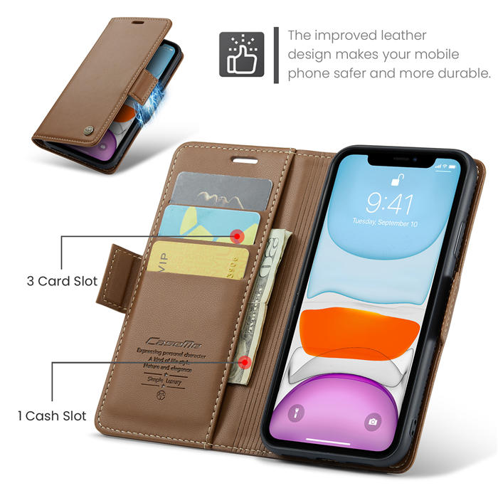 CaseMe iPhone 11 Wallet RFID Blocking Magnetic Buckle Case