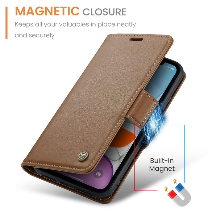 CaseMe iPhone 11 Wallet RFID Blocking Magnetic Buckle Case