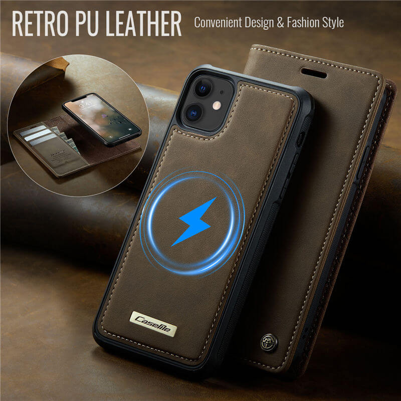 CaseMe iPhone 11 2-in-1 MagSafe Wallet Case with RFID Blocking