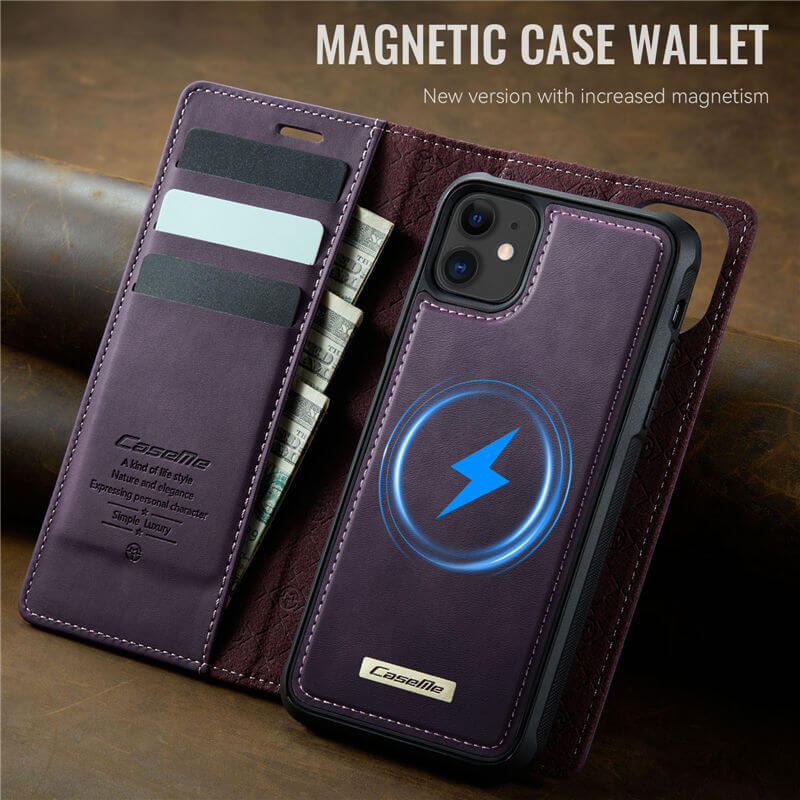 CaseMe iPhone 11 2-in-1 MagSafe Wallet Case with RFID Blocking