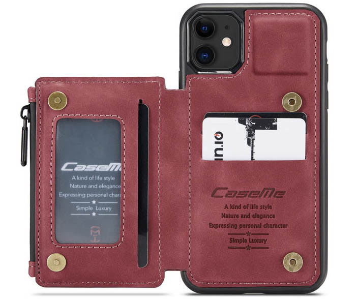 CaseMe iPhone 11 Zipper Pocket Card Slots Case