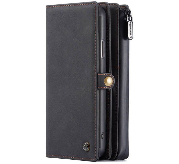 CaseMe iPhone 11 Pro Max Vintage Multi-Functional Zipper Wallet Magnetic Detachable 2 in 1 Folio Case