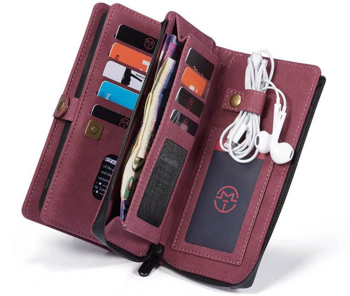 CaseMe iPhone 11 Pro Vintage Multi-Functional Zipper Wallet Magnetic Detachable 2 in 1 Folio Case