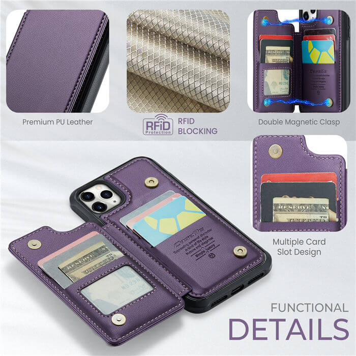 CaseMe iPhone 11 Pro Max RFID Blocking Card Holder Case