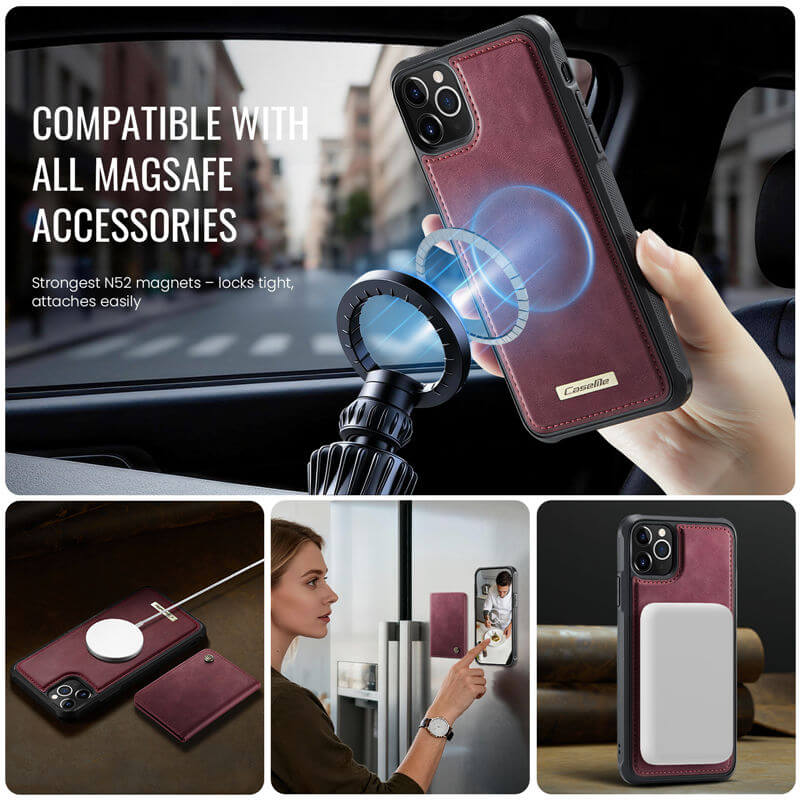 CaseMe iPhone 12 Pro Max 2-in-1 Magnetic Wallet Case