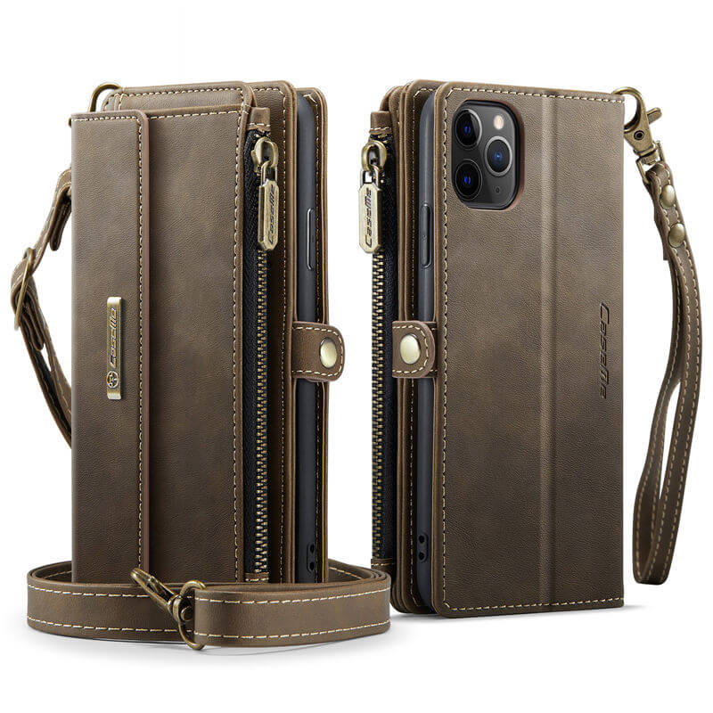 CaseMe iPhone 11 Pro Wallet Case – RFID Blocking, 9 Card Slots, Crossbody Strap & Wireless Charging