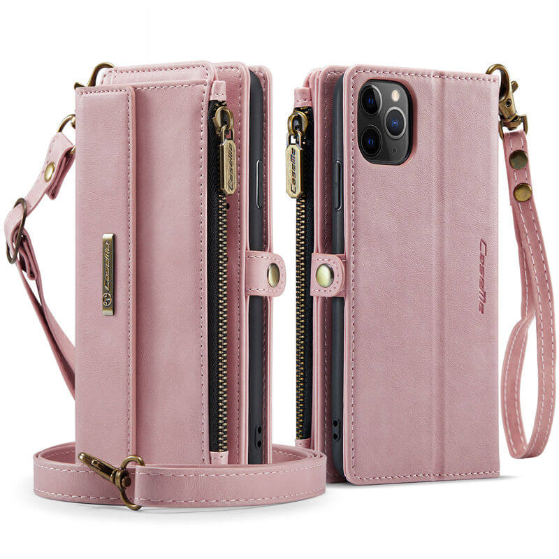 CaseMe iPhone 11 Pro Max Wallet Case – RFID Blocking, 9 Card Slots, Crossbody Strap & Wireless Charging
