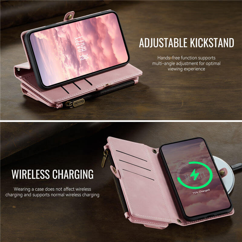 CaseMe iPhone 11 Pro Max Wallet Case – RFID Blocking, 9 Card Slots, Crossbody Strap & Wireless Charging