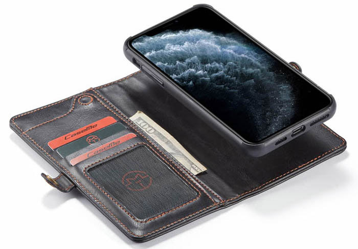 CaseMe iPhone 11 Pro Wallet Magnetic Detachable 2 in 1 Case With Wrist Strap