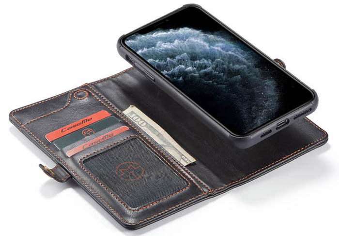 CaseMe iPhone 11 Pro Max Wallet Magnetic Detachable 2 in 1 Case With Wrist Strap