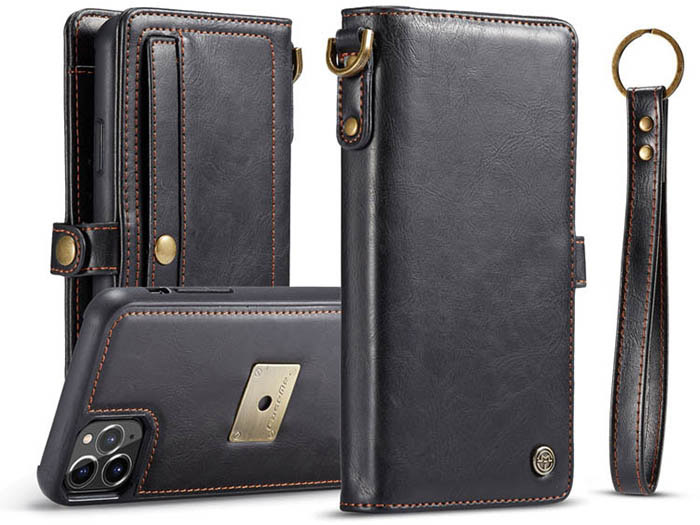 CaseMe iPhone 11 Pro Wallet Magnetic Detachable 2 in 1 Case With Wrist Strap