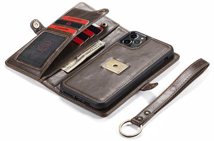 CaseMe iPhone 11 Pro Wallet Magnetic Detachable 2 in 1 Case With Wrist Strap