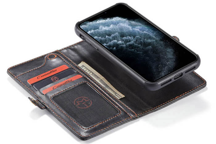 CaseMe iPhone 11 Wallet Magnetic Detachable 2 in 1 Case With Wrist Strap