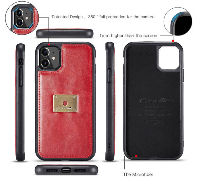 CaseMe iPhone 11 Wallet Magnetic Detachable 2 in 1 Case With Wrist Strap