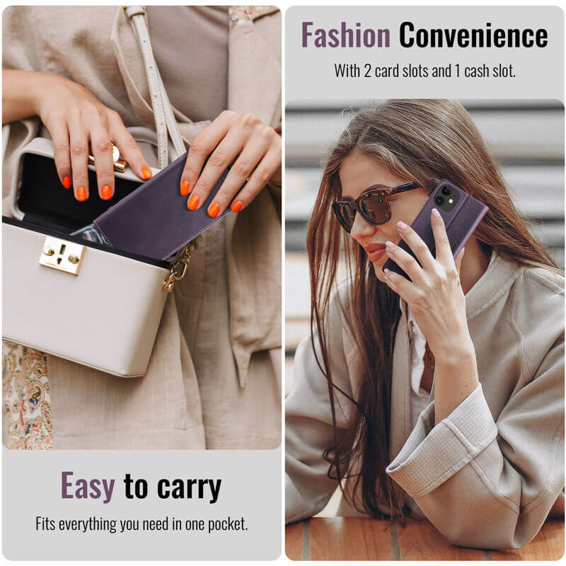 CaseMe iPhone 11 Magnetic Wallet Case with RFID Protection