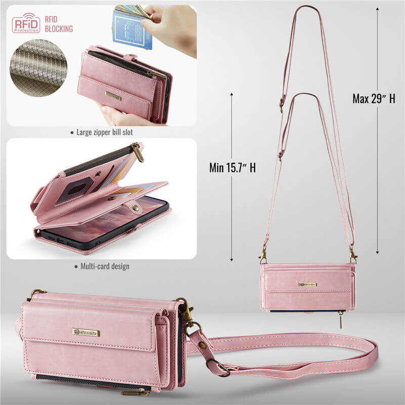 CaseMe iPhone 11 Wallet Case – RFID Blocking, 9 Card Slots, Crossbody Strap & Wireless Charging