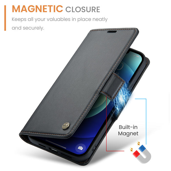 CaseMe iPhone 12/12 Pro Wallet RFID Blocking Magnetic Buckle Case