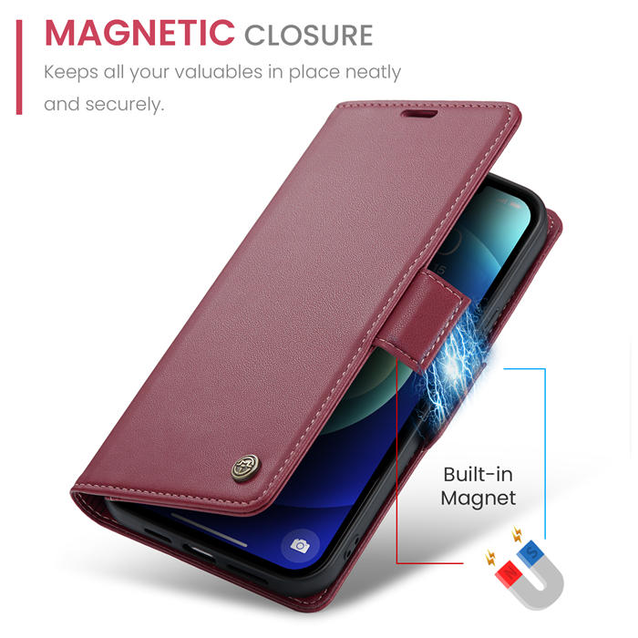 CaseMe iPhone 12/12 Pro Wallet RFID Blocking Magnetic Buckle Case