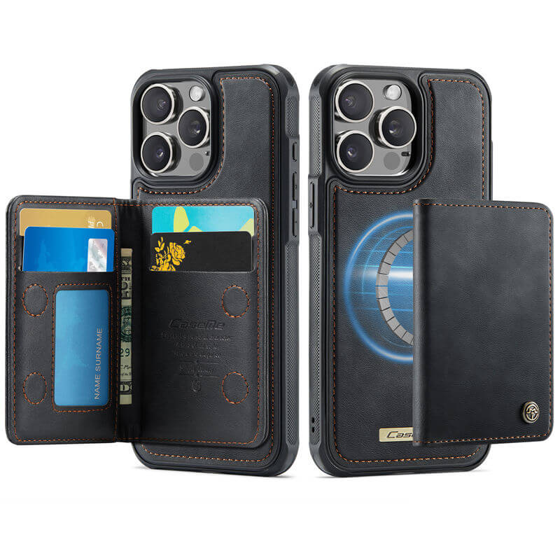CaseMe iPhone 15 Pro 2-in-1 Magnetic Wallet Case with RFID Blocking